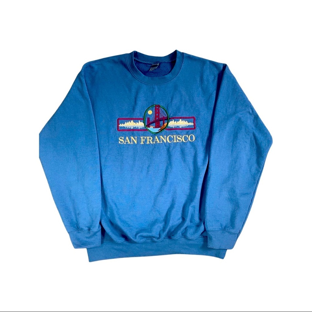 San Fransico embroidered vintage sweater medium
